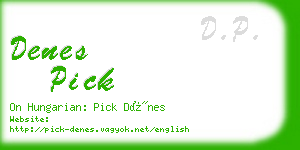 denes pick business card
